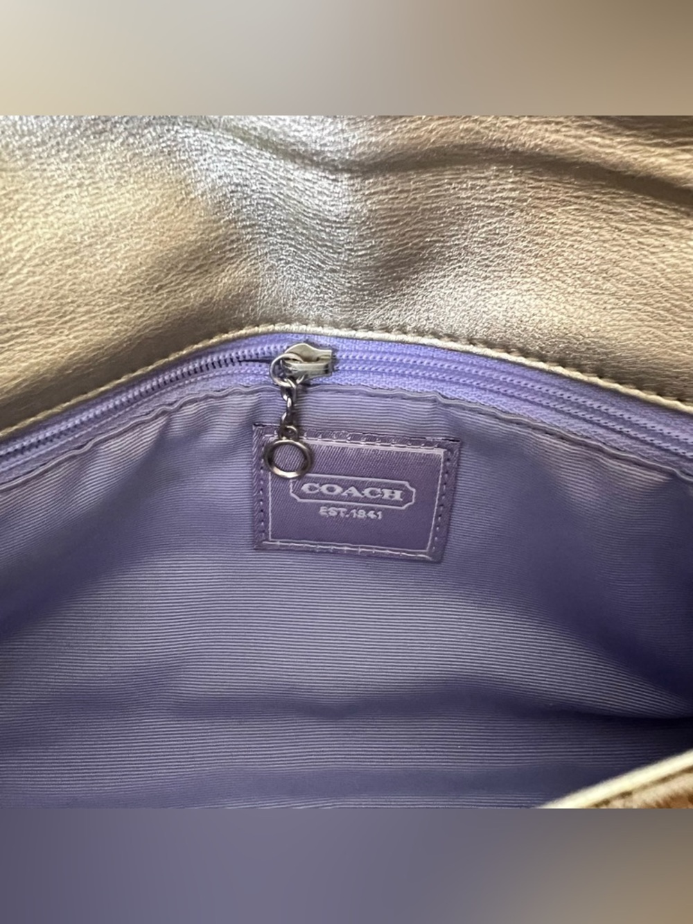 Coach vintage 2005 gold optic lurex signature 3595 Hamptons clip shoulder bag - Picture 11 of 15